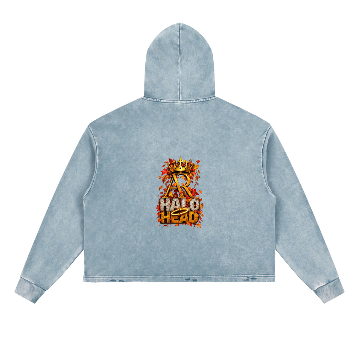 Vintage Washed Frayed-Hem Hoodie