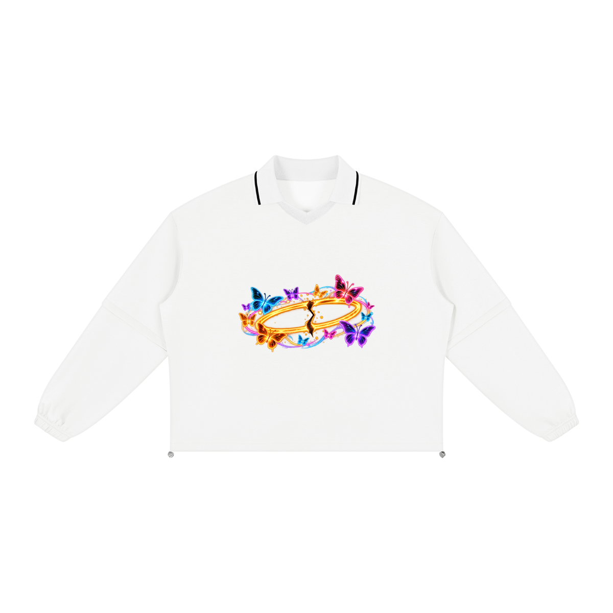 Halo Butterfly Unisex Boxy Collared Detachable Sweatshirt