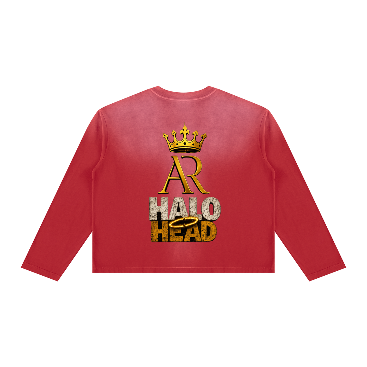 AR Halo Head Unisex Sunfade Boxy Long Sleeve T-Shirt