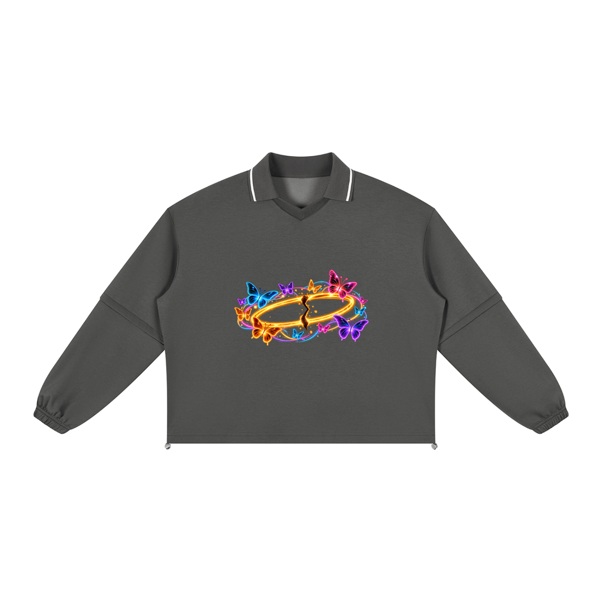 Halo Butterfly Unisex Boxy Collared Detachable Sweatshirt