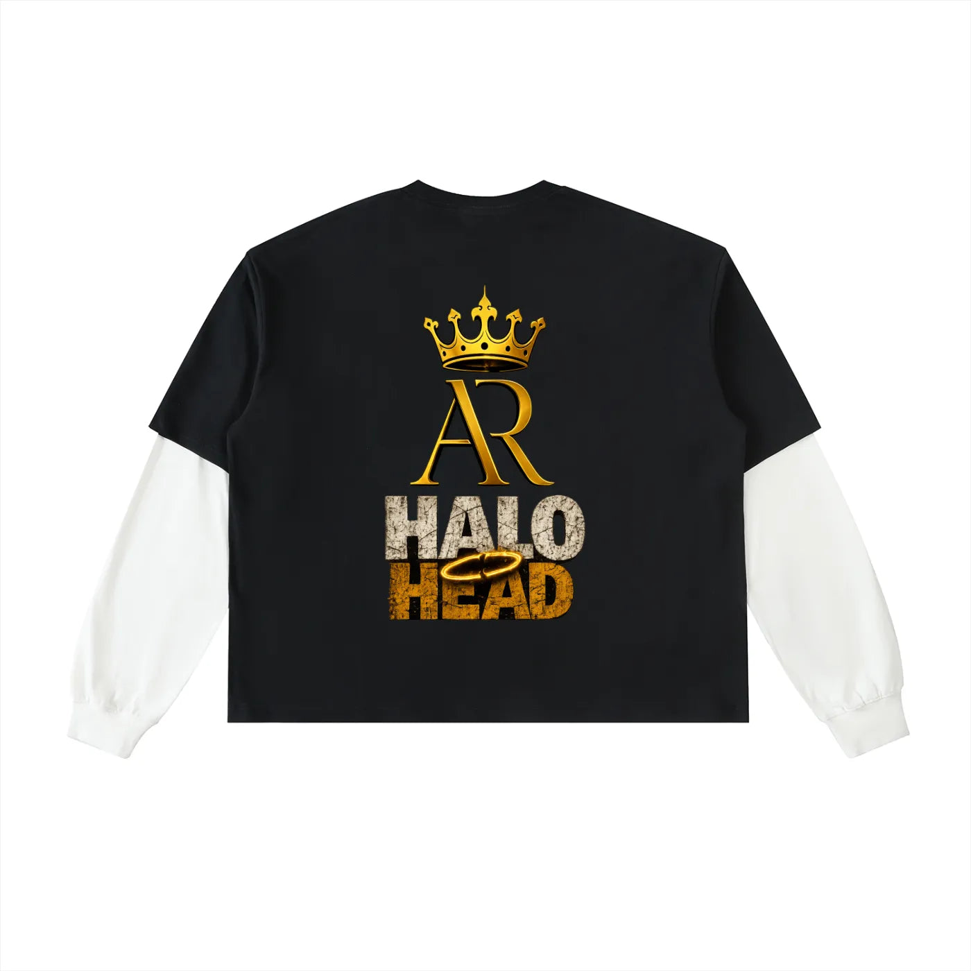 SOUL Layered Contrast Sleeve Cotton T-Shirt